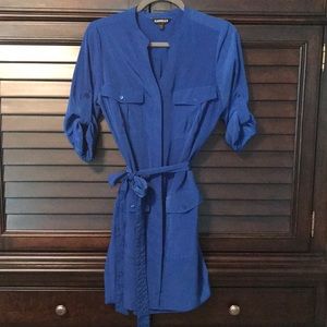 Express Royal Blue Shirt Dress